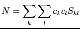 $\displaystyle N=\sum_k\sum_l c_k c_l S_{kl}$