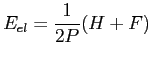 $\displaystyle E_{el}=\frac{1}{2P}(H+F)$