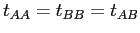 $ t_{AA}=t_{BB}=t_{AB}$