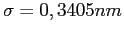 $ \sigma = 0,3405 nm$
