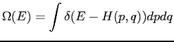 $\displaystyle \Omega(E)=\int \delta (E-H(p,q))dpdq$
